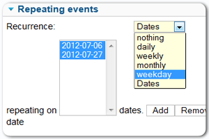 repeating events